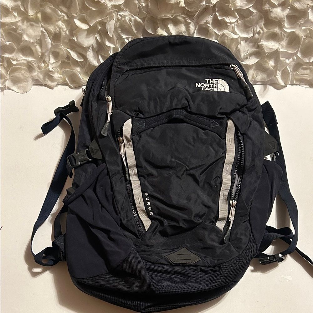 The North Face Black and Navy Backpack